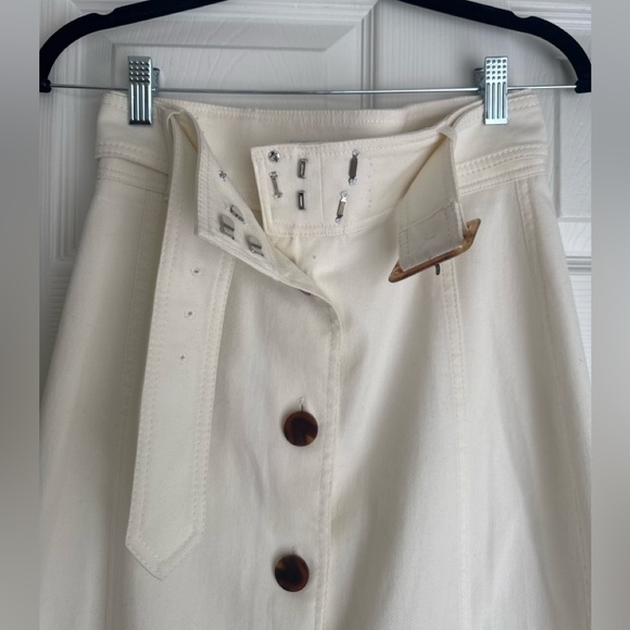 L.K. Bennett London Cream Button-Front Midi Skirt – US 4 - Picture 3 of 6